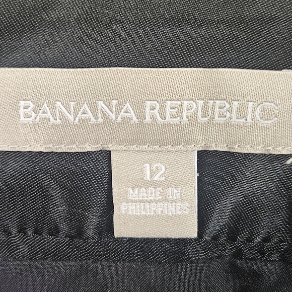 0012 Banana Republic Textured Pencil Skirt Black Fall Formal Office Boss Size 12 - Picture 6 of 12